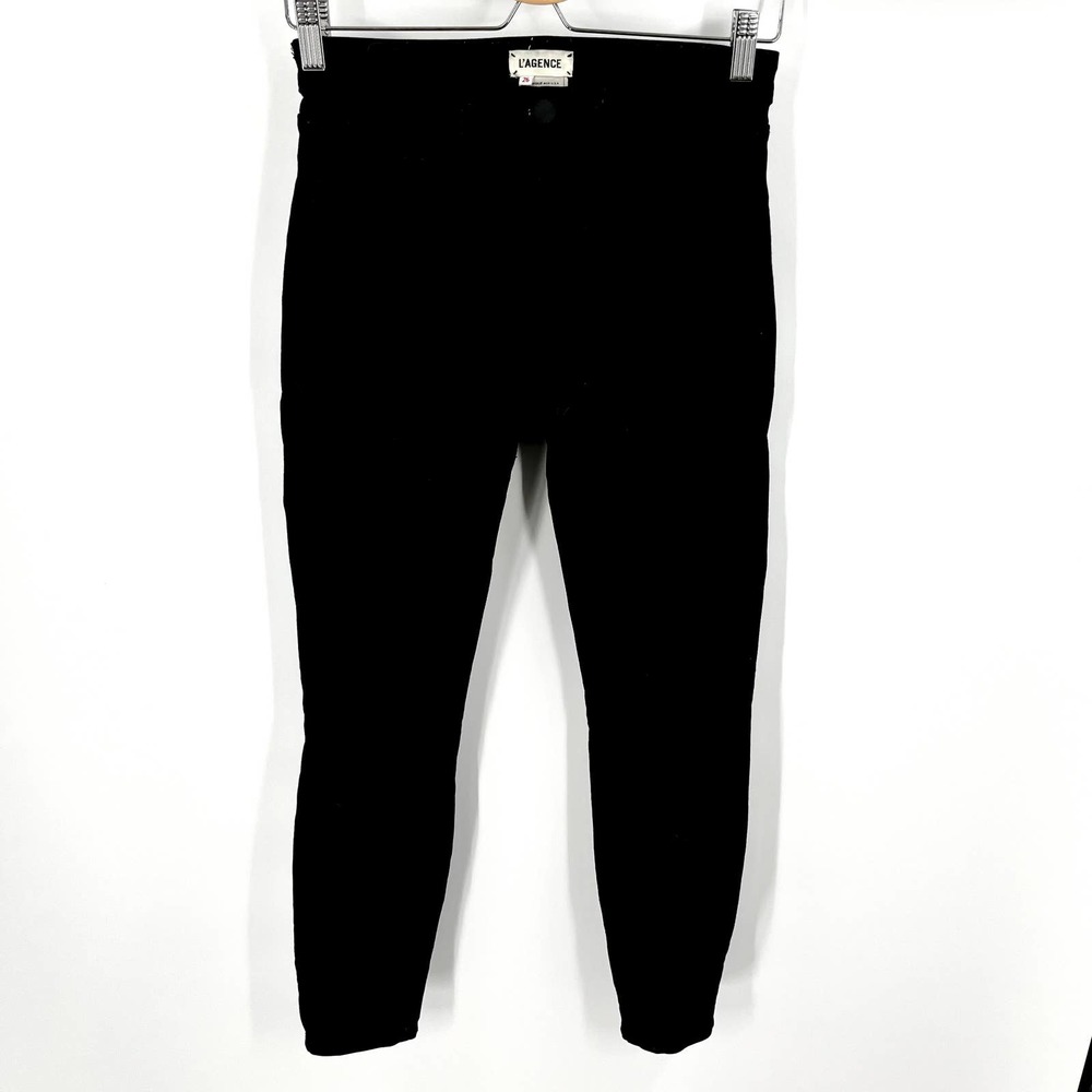 L'Agence Black Skinny Jeans Margot Black Pants Denim Size 26